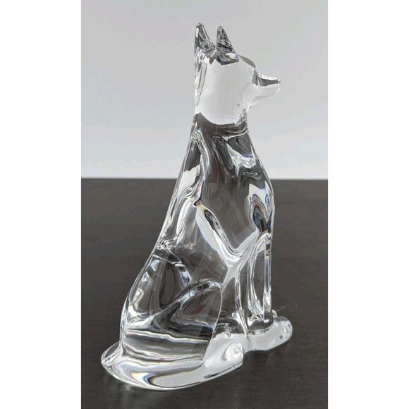 Baccarat Crystal Egyptian Dog Figurine Paperweight 6.25" France - Picture 6 of 11